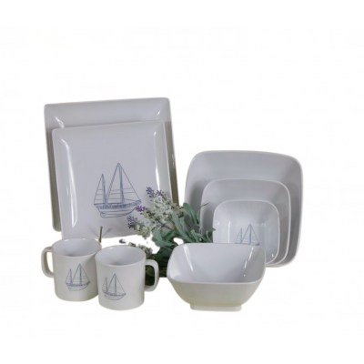 24 Pcs Outdoor Melamine Dinnerware Set Custom Print