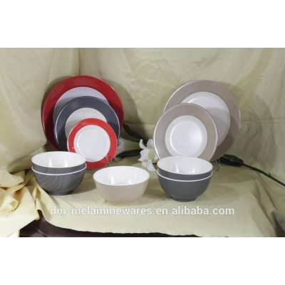 2018 Melamine dinnerware sets 24Pcs salad bow serving plate