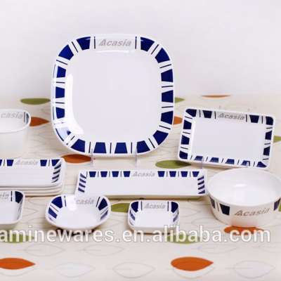 Customized logo print Plastic Dinner Set Melamine Tableware