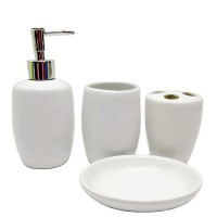 Home 4-Piece ceramic bathroom accessories set